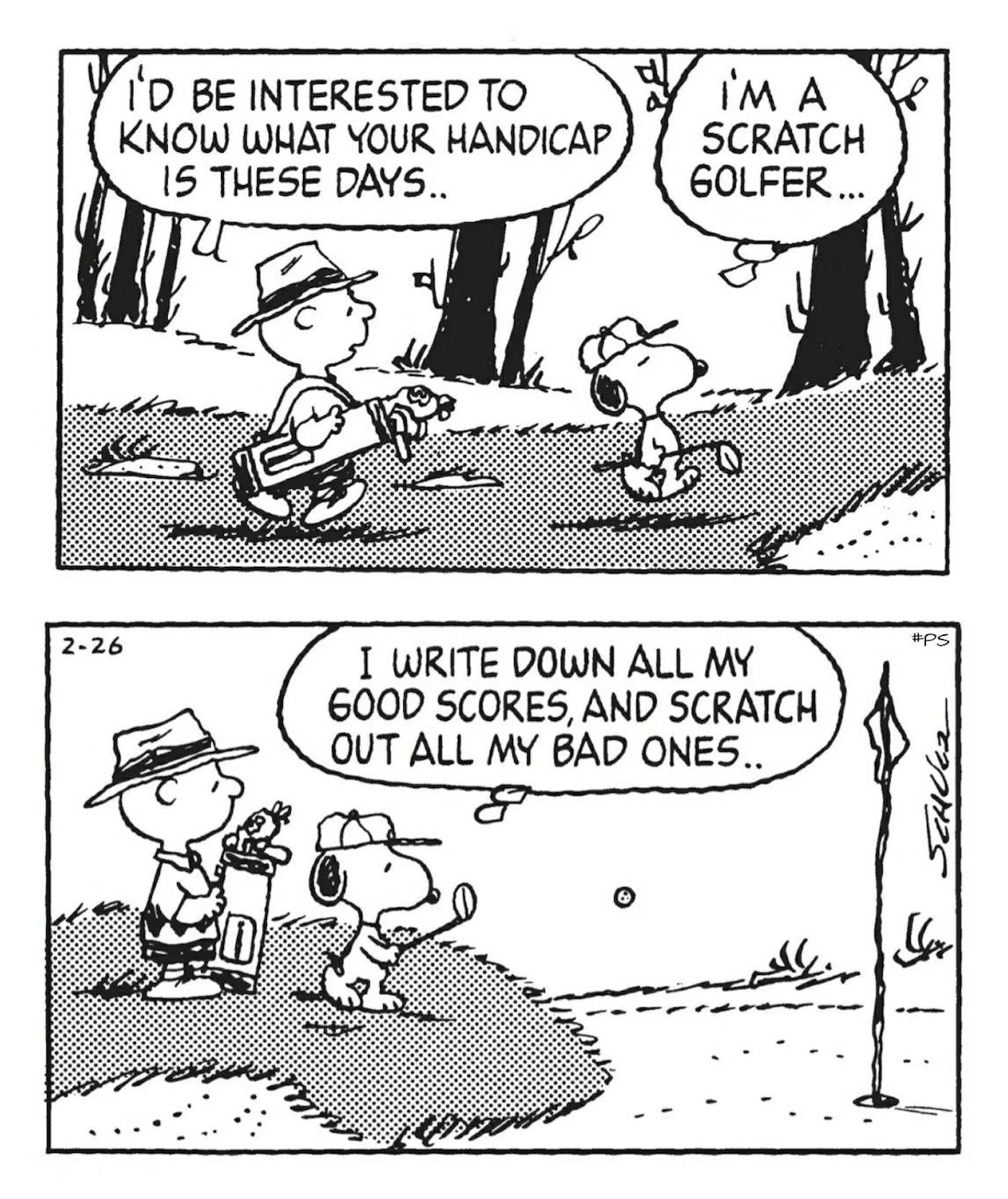 Scratch Golfer Peanut Tee